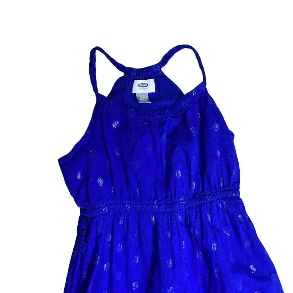 Old Navy Blue Polka Dot Maxi Dress Size Small 6/7